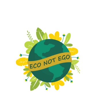 ECO NOT EGO model alb pe tricou