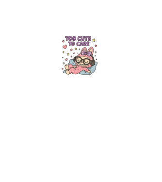 Too cute to care model negru pe tricou