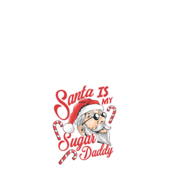 Santa is my sugar daddy model negru pe tricou