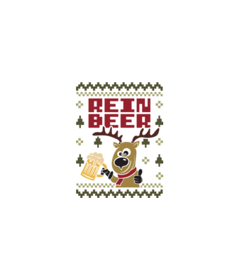 Reinbeer ugly sweater model alb pe tricou