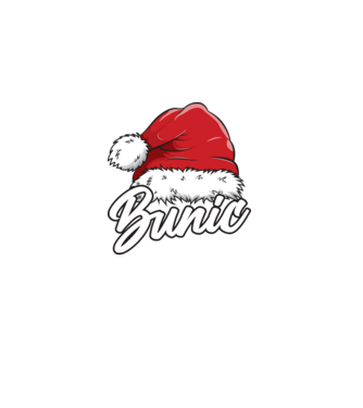 bunic Santa Hat model negru pe tricou