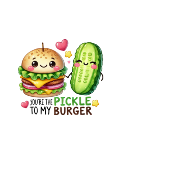 Pickle to my Burger model alb pe tricou