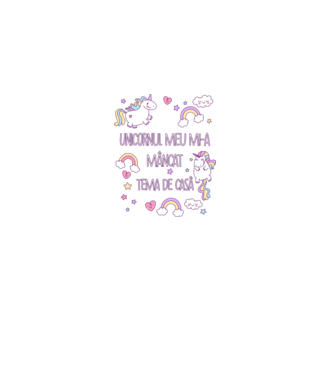 Unicornul meu mi-a mâncat tema de casă model gri pe tricou