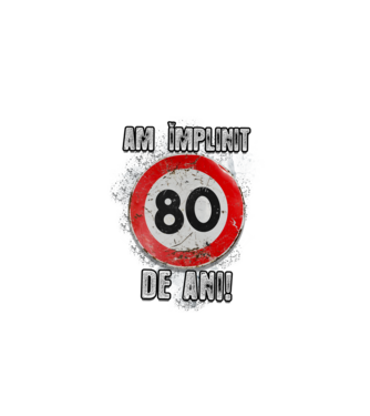Am împlinit 80 de ani! model negru pe tricou
