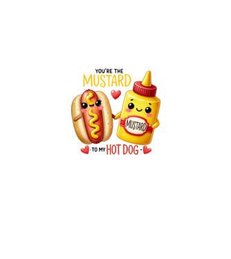 Mustard to my Hot Dog model alb/roșu pe tricou