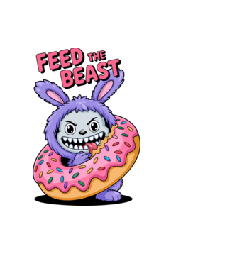 Feed the beast model albastru deschis pe tricou