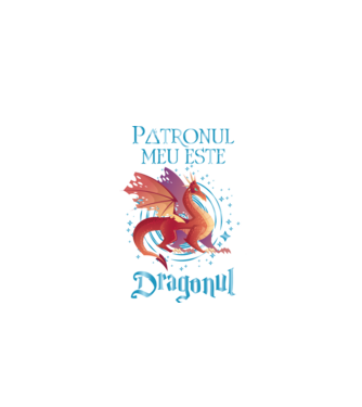 Patronul meu este DRAGONUL model negru pe tricou