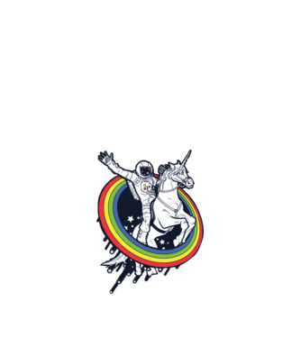 Unicorn Spaceman model albastru închis pe tricou