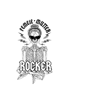 femeie - mutter - rocker model negru pe tricou