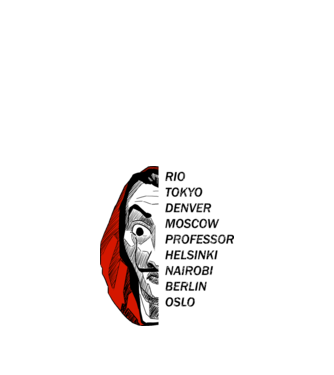 classic logo money heist white model alb pe tricou