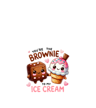 Brownie to my Ice Cream model alb pe tricou