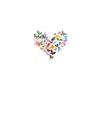 Butterfly Heart model alb pe tricou