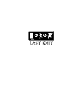 Last Exit model alb pe tricou
