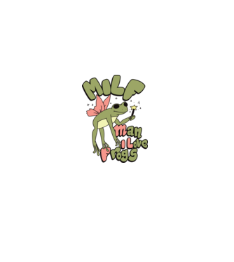 MILF man i love frogs model alb pe tricou