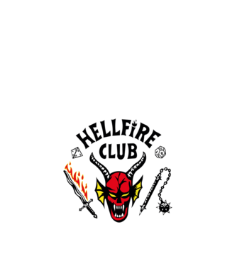 HELLFIRE CLUB model alb pe tricou