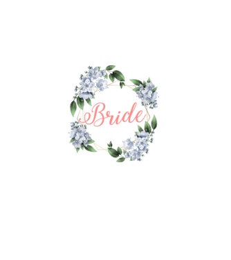 BRIDE blue floral model alb pe tricou