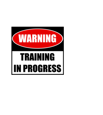 Warning Training In Progress model verde de măr pe tricou