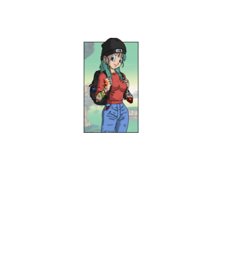 dragon ball bulma model roșu pe tricou