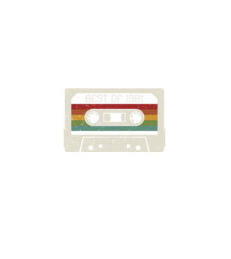 retro tape 1981 vintage model negru pe tricou