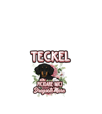 teckel : picioare mici dragoste mare model alb pe tricou