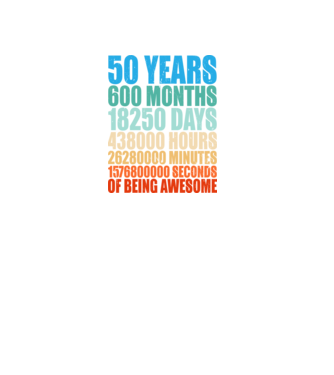 50 years of being awesome model negru pe tricou