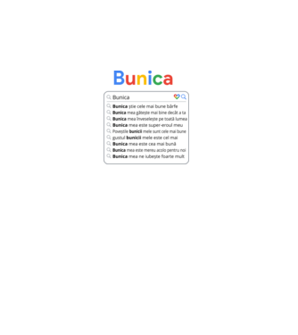 căutare Google Bunica model negru pe tricou