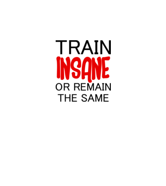 train insane model alb pe tricou