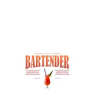Lifestyle Bartender model alb pe tricou