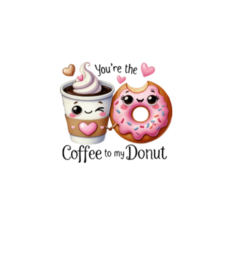 Coffee to my Donut model alb pe tricou