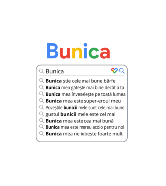 căutare Google Bunica model alb pe tricou