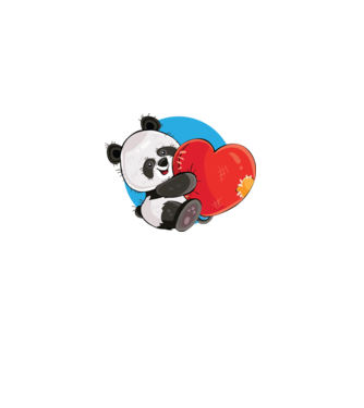 Dragoste panda model alb pe tricou