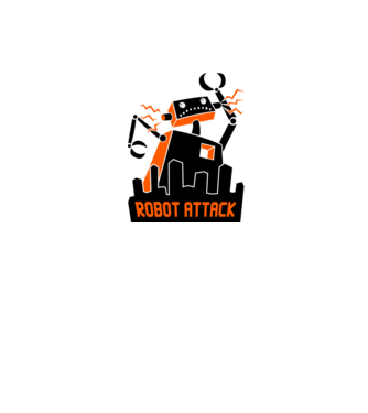Robot Attack model alb/roșu pe tricou