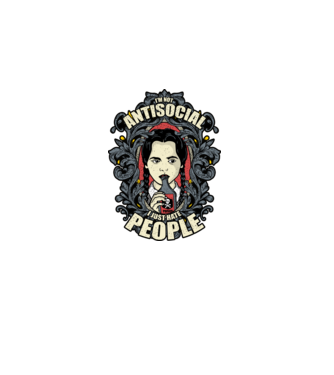 WEDNESDAY - Just hate people model negru pe tricou