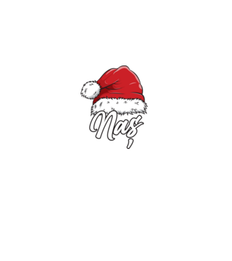 naș Santa Hat model negru pe tricou
