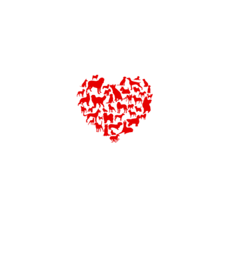 Doggy heart model alb pe tricou