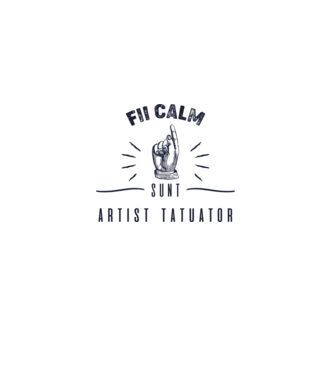 Fii calm, sunt artist tatuator model gri pe tricou