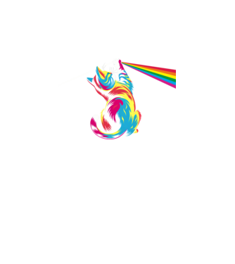 Pisica prismă model negru pe tricou