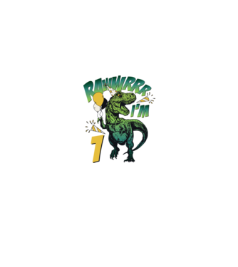 'Birthday Dinosaur rawww i''m 1' model alb pe tricou