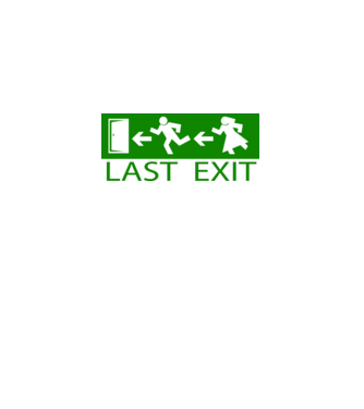 Last Exit model alb pe tricou