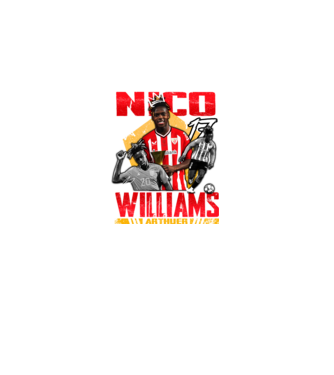 Nico Williams tribute model negru pe tricou