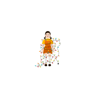 doll squid game model alb pe tricou