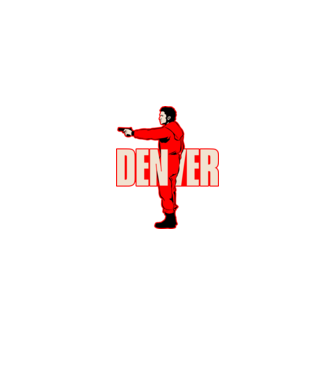 denver la casa de papel model negru pe tricou