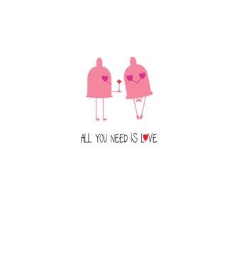 All you need is love model alb pe tricou