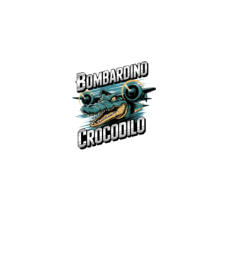 Bombardino Crocodilo 2 model negru pe tricou