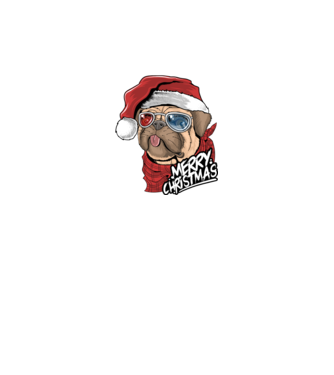 Merry Christmas Mopsz model negru pe tricou