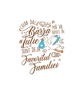 Favoritul familiei IULIE model alb pe tricou