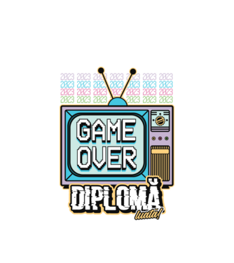 Absolvire retro diplomă model alb pe tricou