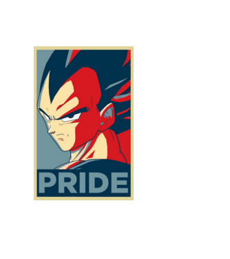 vegeta pride dragonball model negru pe tricou