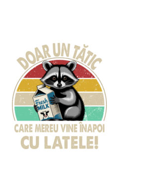 Retro Apa aki visszajött a tejjel RO model negru pe tricou
