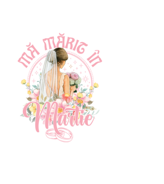 mă mărit - în martie model albastru deschis pe tricou